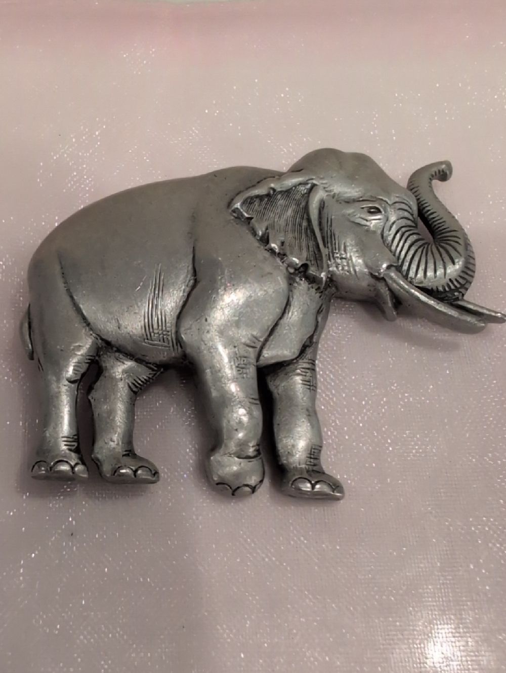Vintage JJ Jonette Silver Tone Elephant Brooch Pin